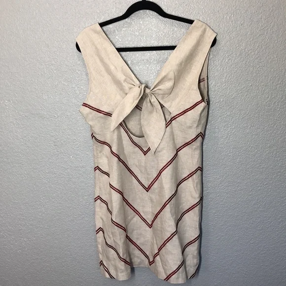 NWT Sachin + Babi Poppy Linen Oatmeal Shift Dress - Picture 4 of 8